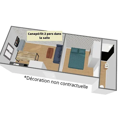 2 Pieces, 2 Couchages Sejour Glamour